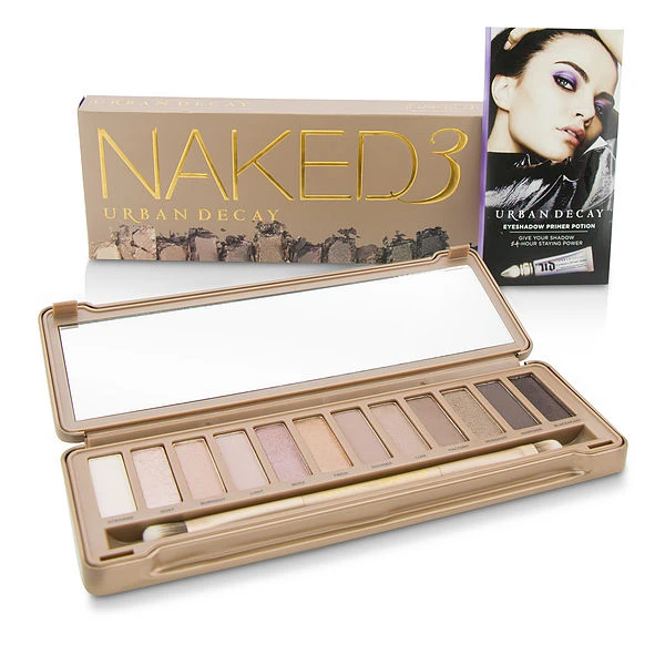 Urban Decay Naked 3 Eyeshadow Palette: 12x Eyeshadow, 1x Doubled Ended Shadow/Blending Brush 3 Urban Decay Naked 3 Eyeshadow Palette: 12x Eyeshadow, 1x Doubled Ended Shadow/Blending Brush