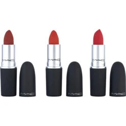 Mac Travel Exclusive Powder Kiss Lipstick Trio: #Style Shocked! + #Devoted To Chili + #Lasting Passion